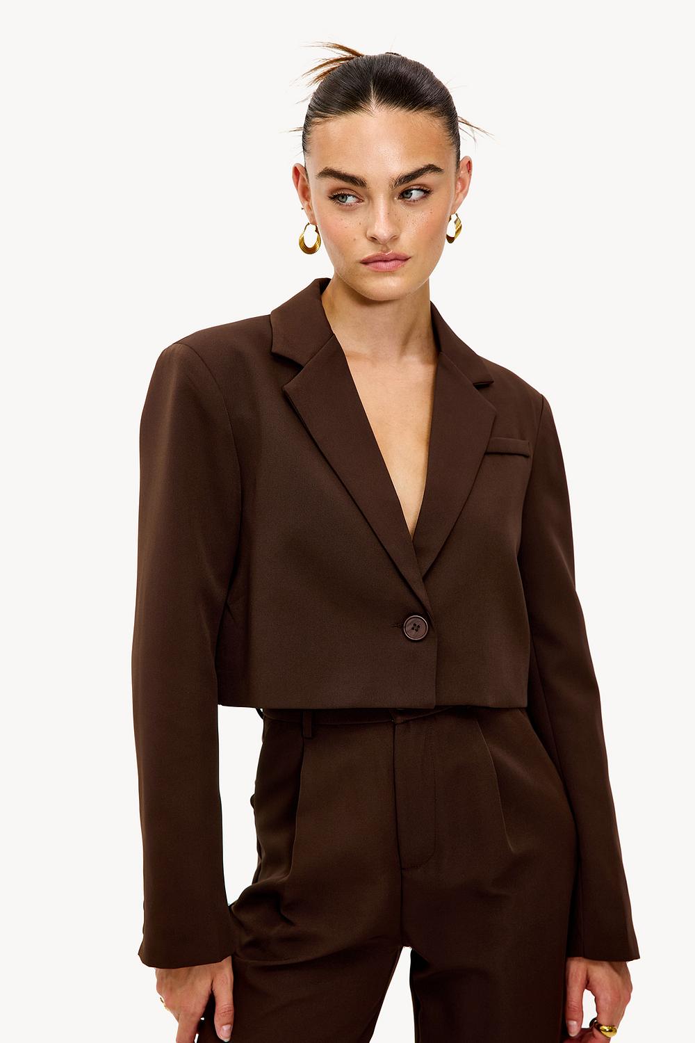 Blazer marrón oscuro.