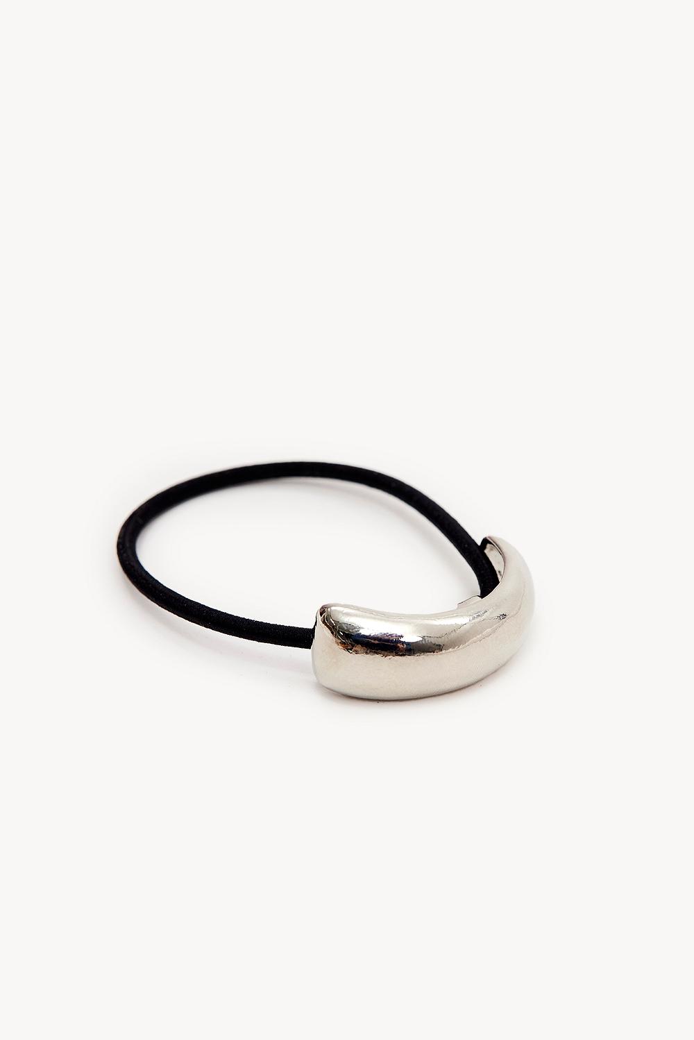 Hair tie with silver detail