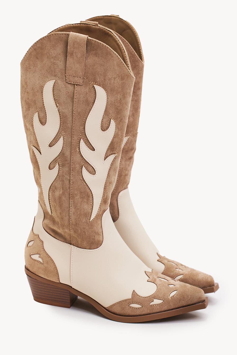 Khaki cowboy boots