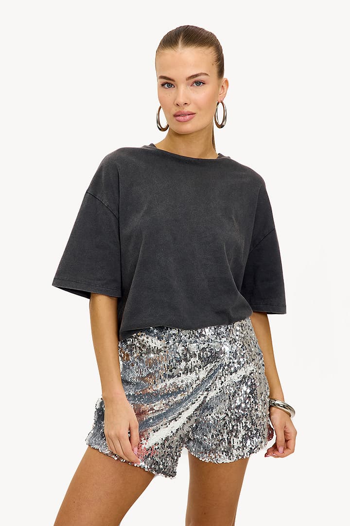 Zilveren skort met pailetten