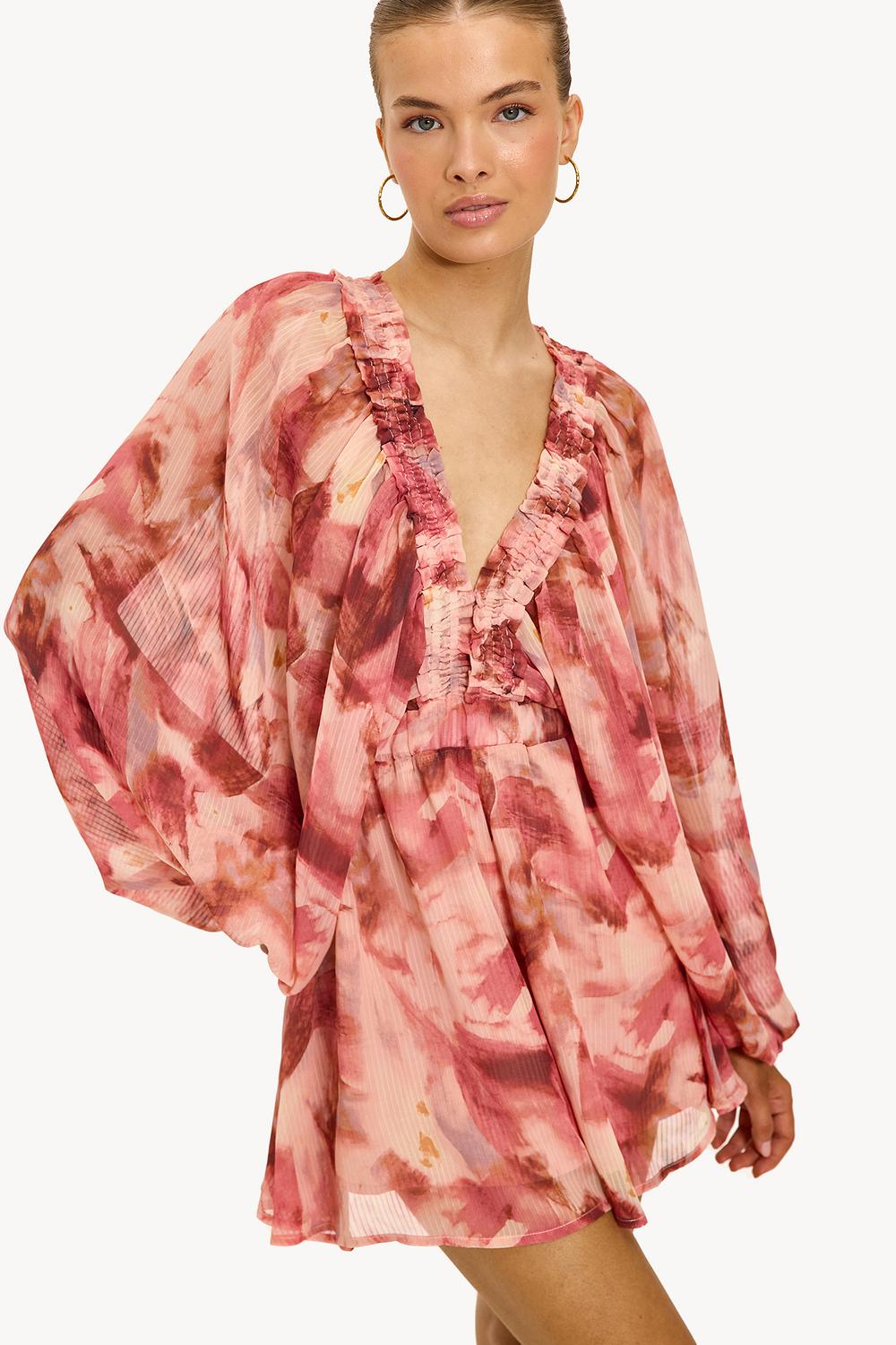 Dark pink playsuit