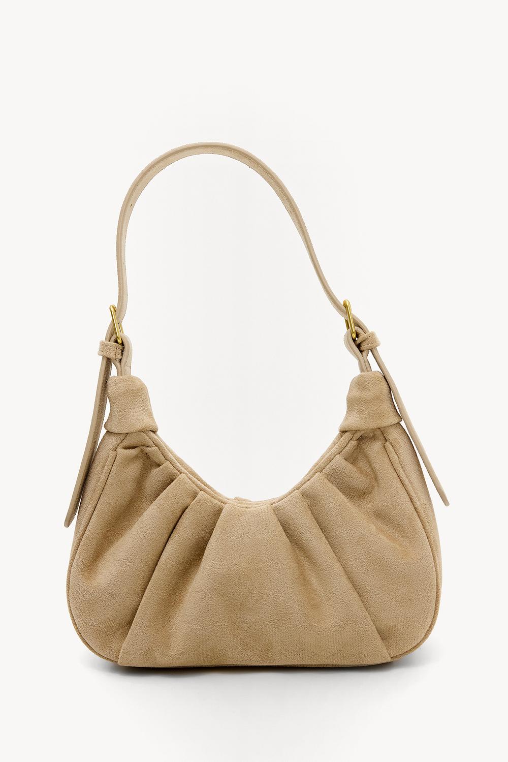 Beige suéde look tas