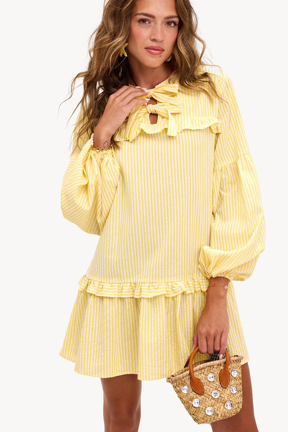 Gele mini jurk