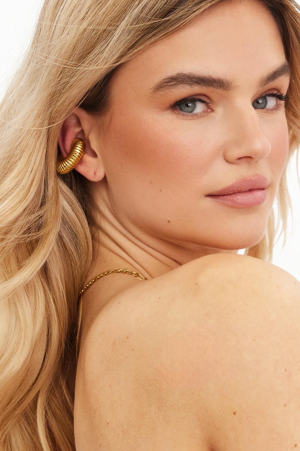 Golden ear cuff earrings