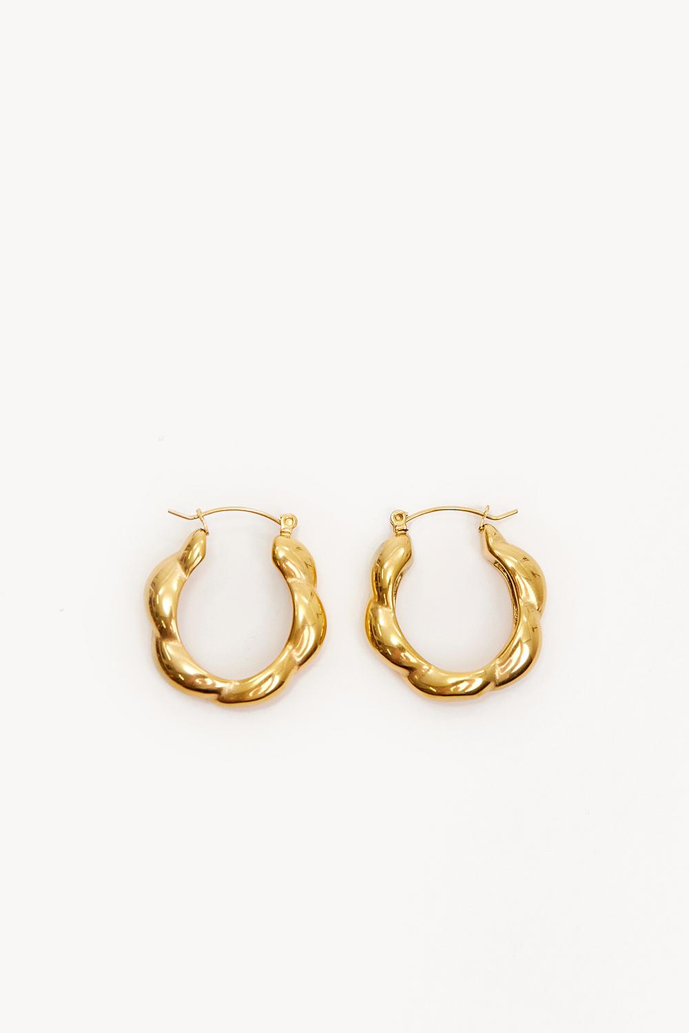 Golden hoop earrings