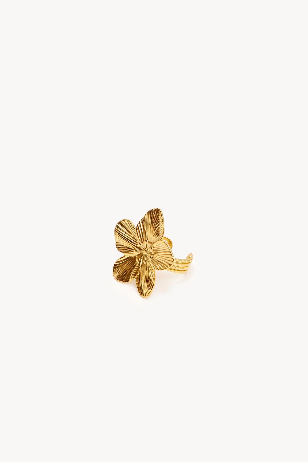 Gouden bloem ring