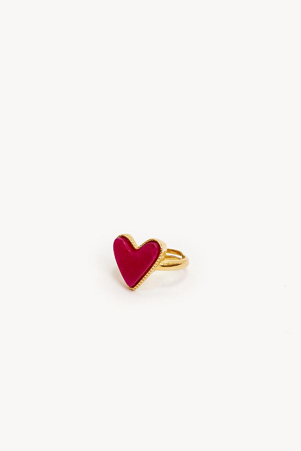 Gouden ring met hart