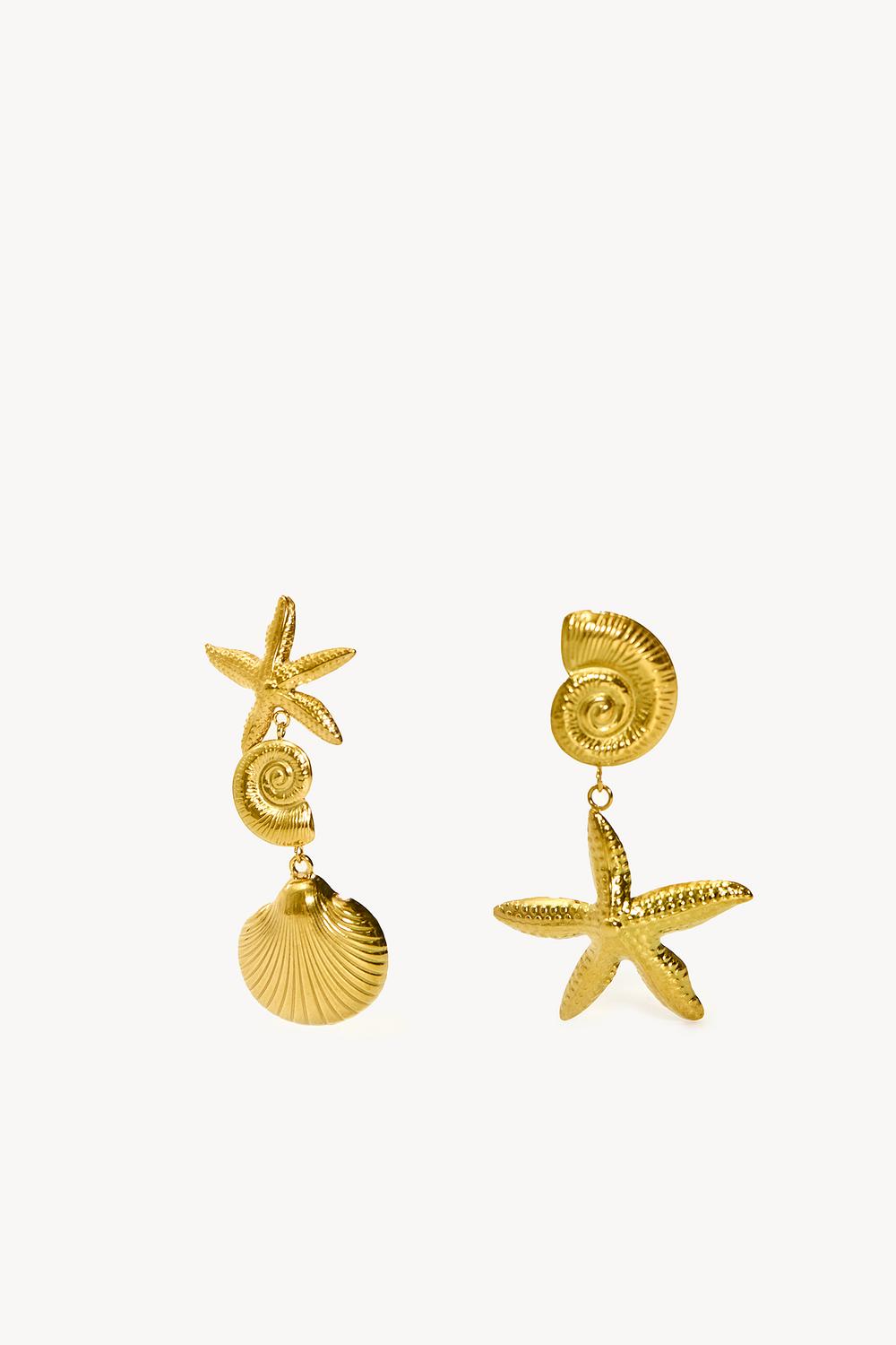 Boucles d'oreilles coquillage doré