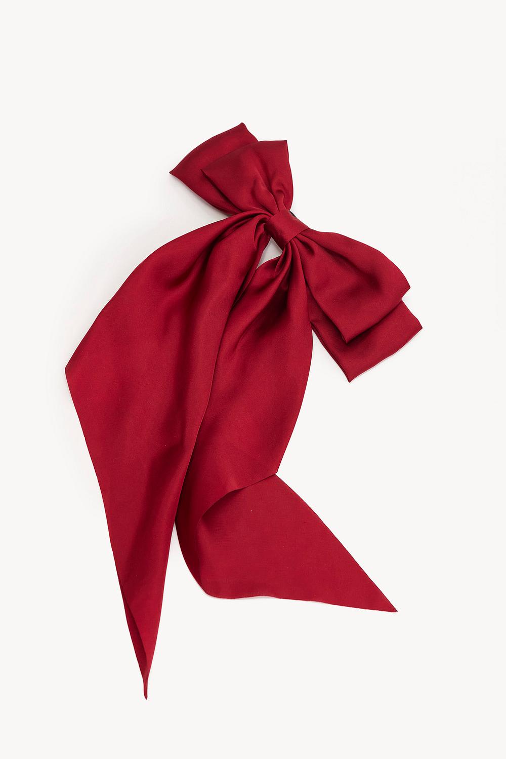 Red bow hair clip