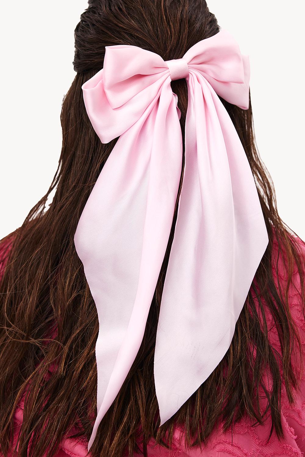Pink bow hair clip