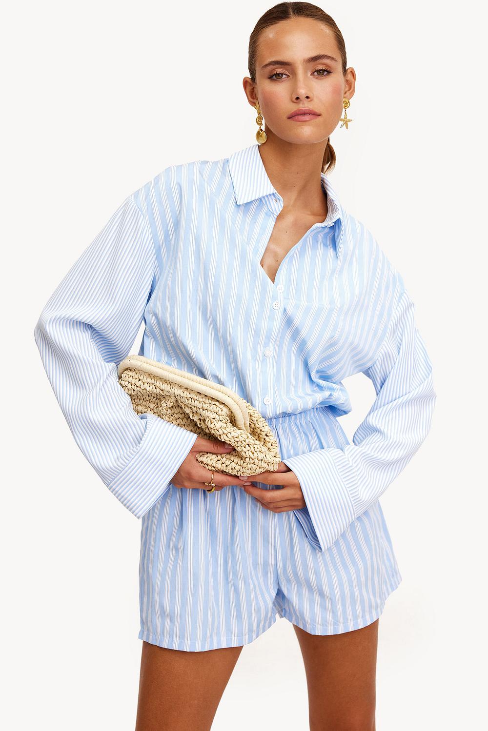 Blue stripe playsuit on sale