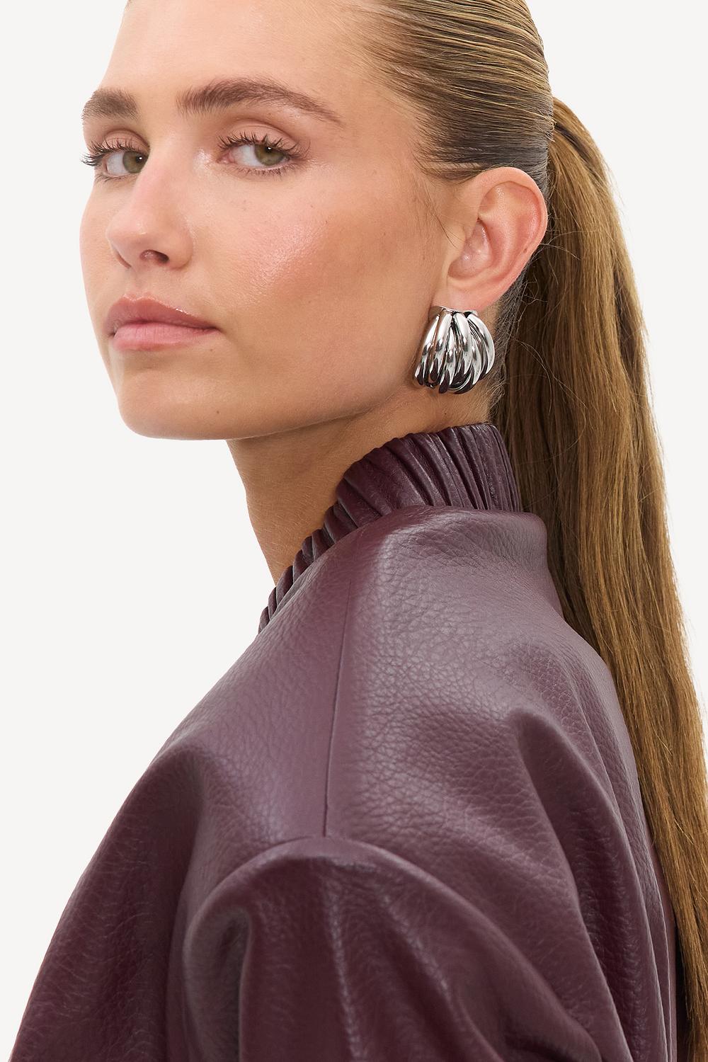 Silver statement earrings