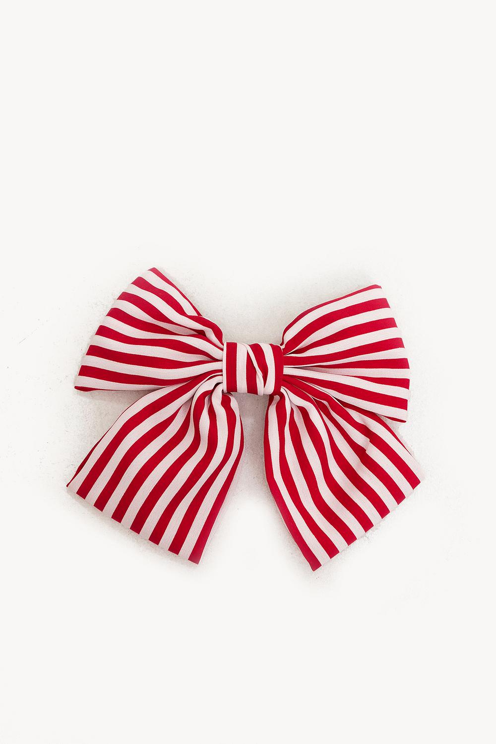 Hair bow with stripes