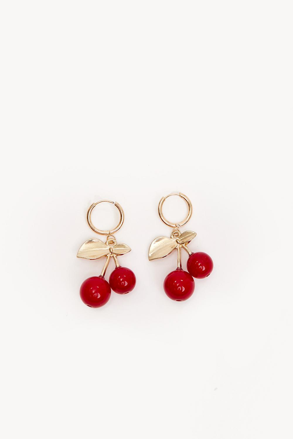 Dark red cherry earrings