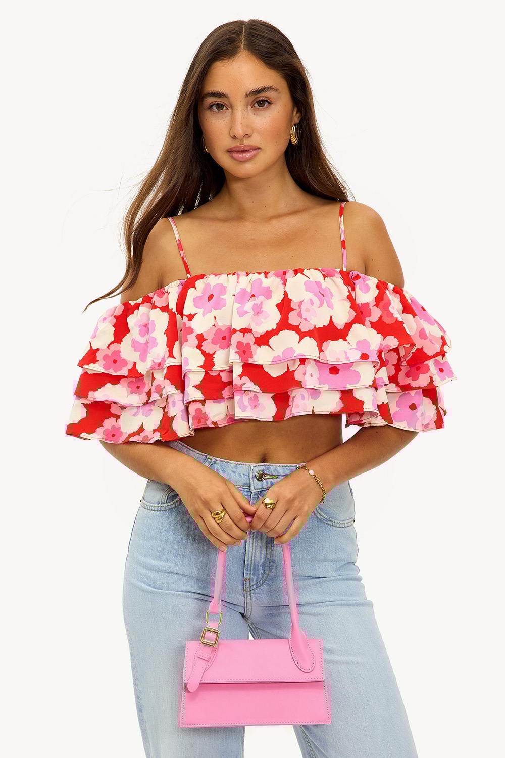 Red off shoulder top