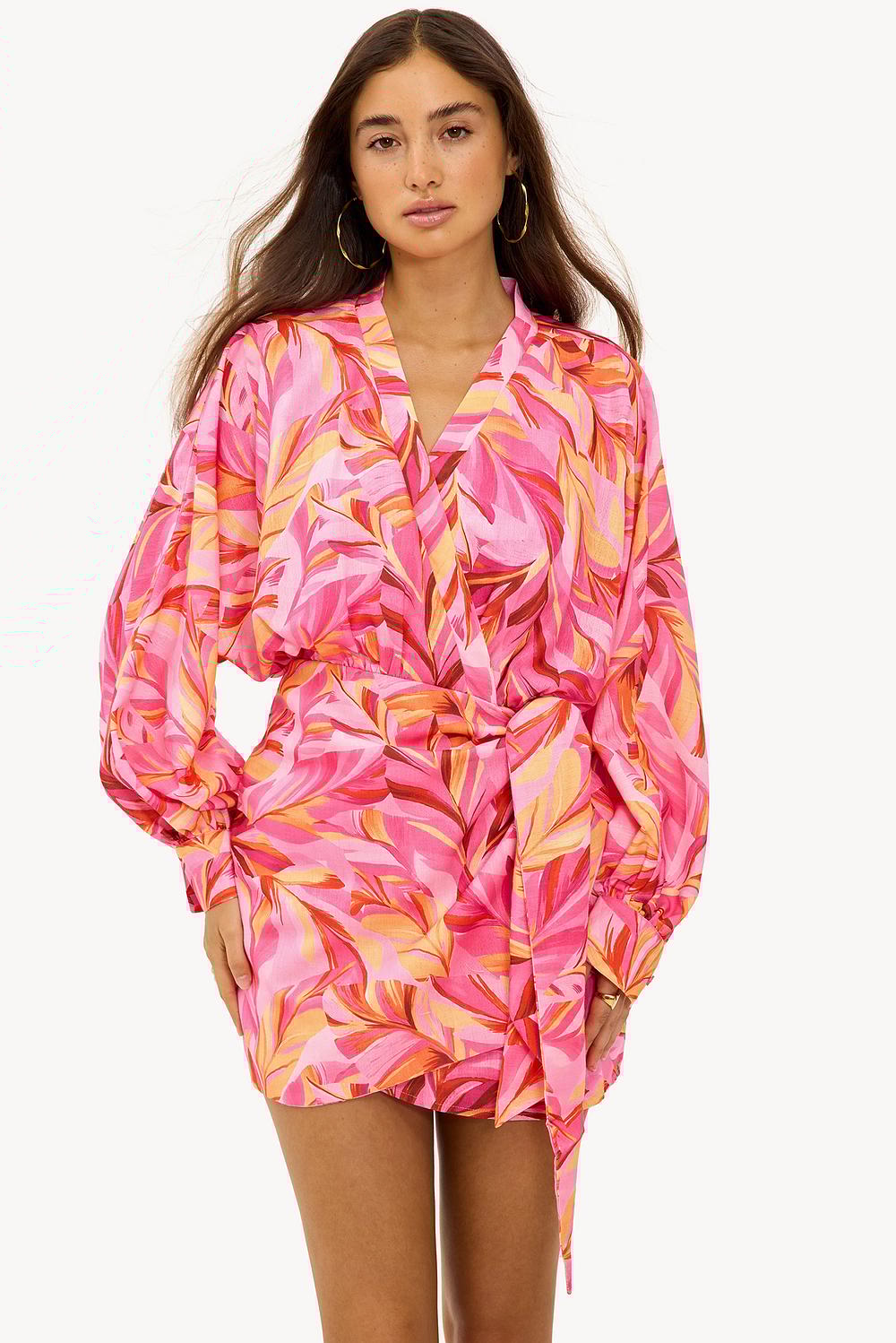Pink wrap dress