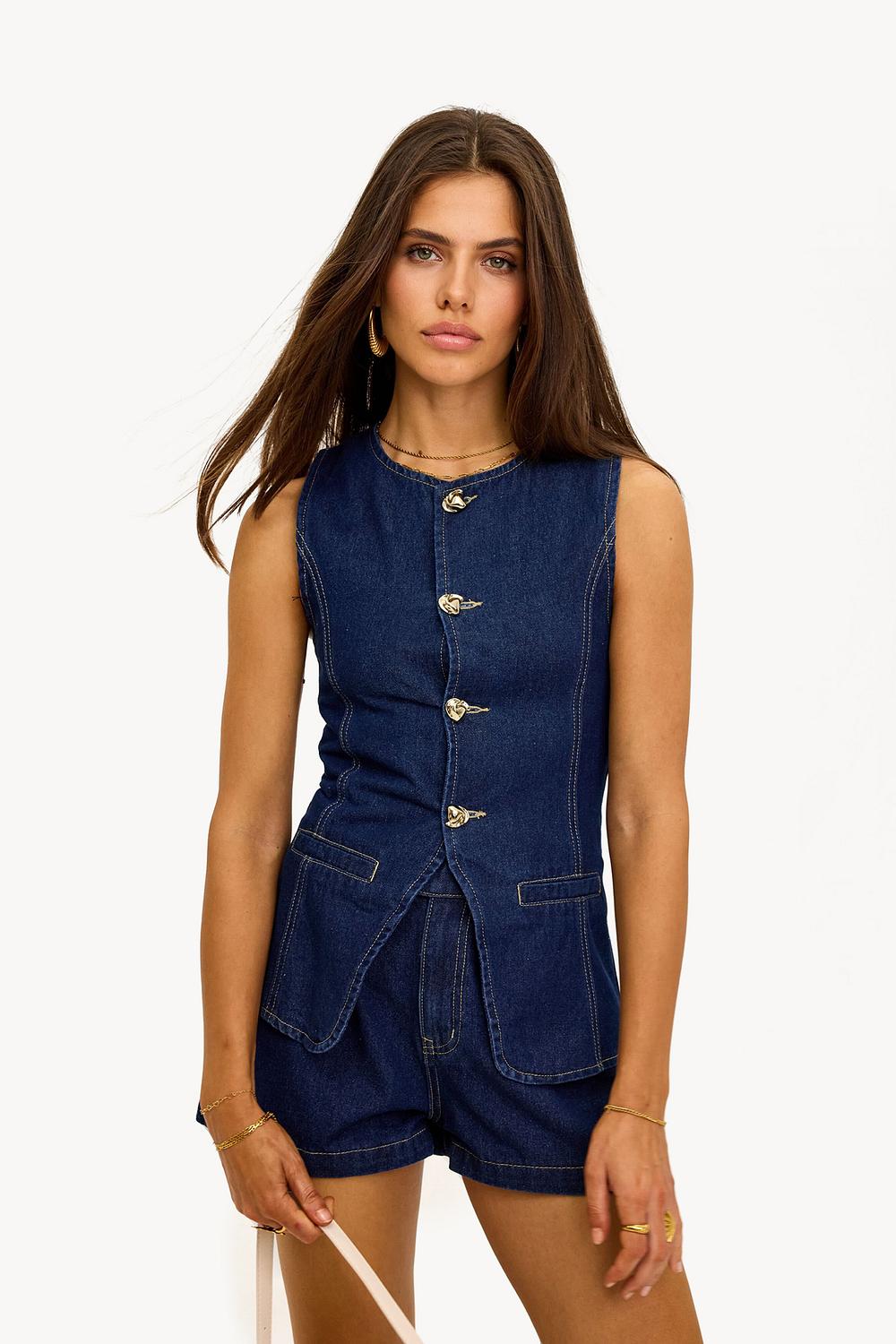 Dark blue waistcoat