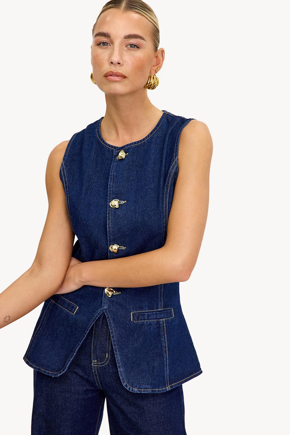 Gilet bleu foncé