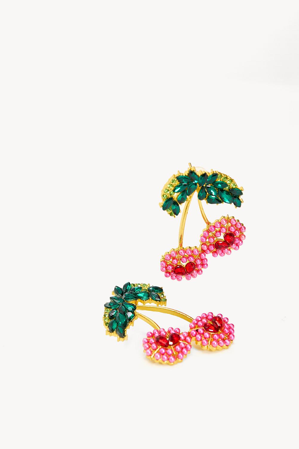 Pendientes cereza rosa oscuro