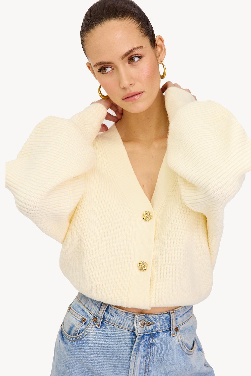 Cardigan blanc cassé