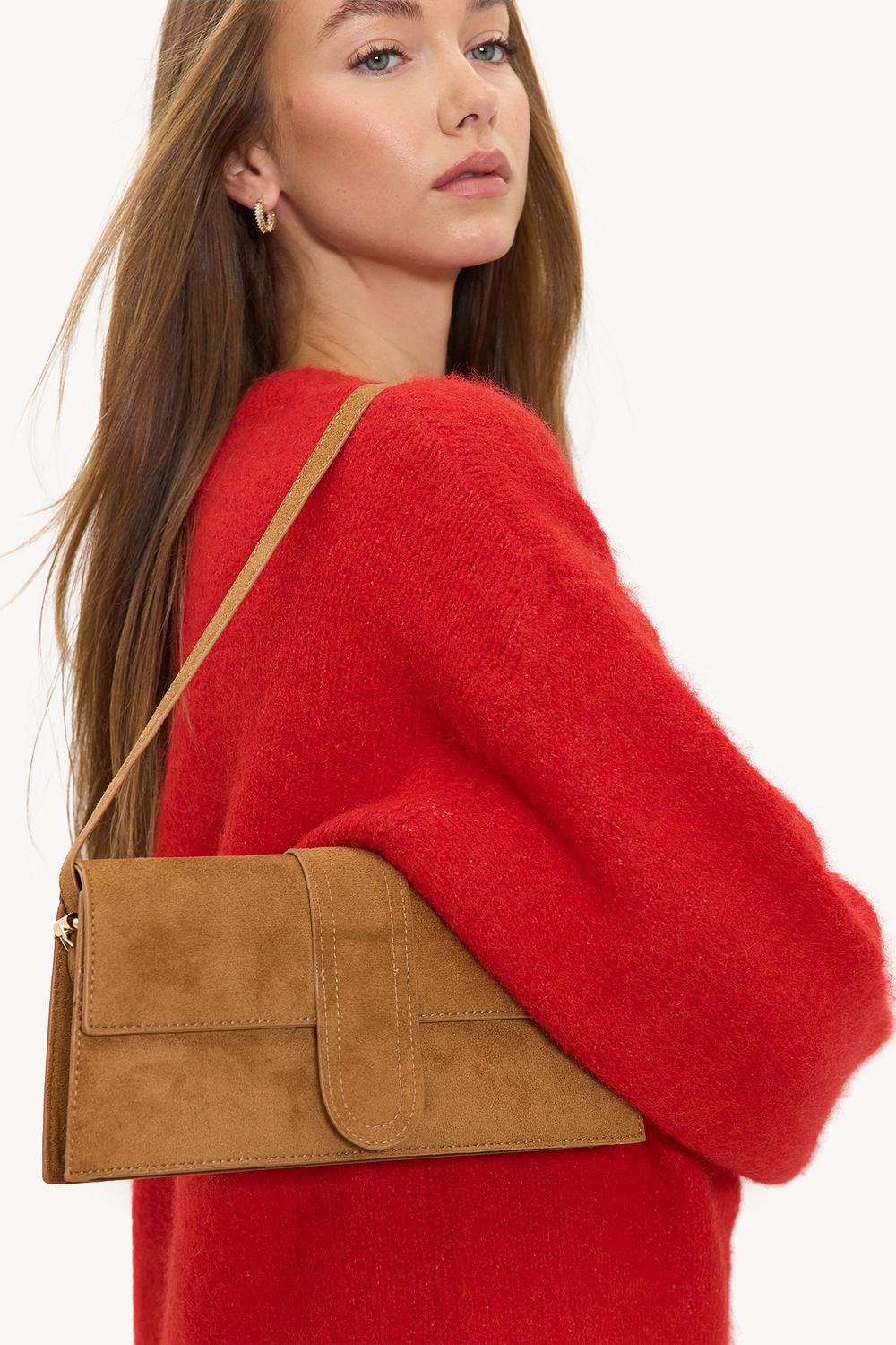 Light brown suede-look bag