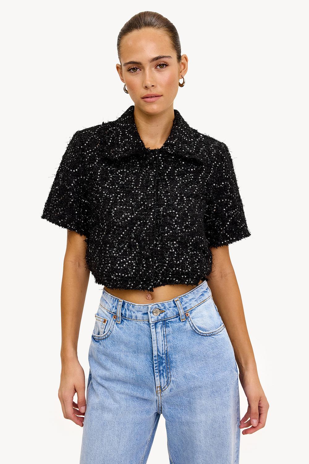 Black blazer with sequins