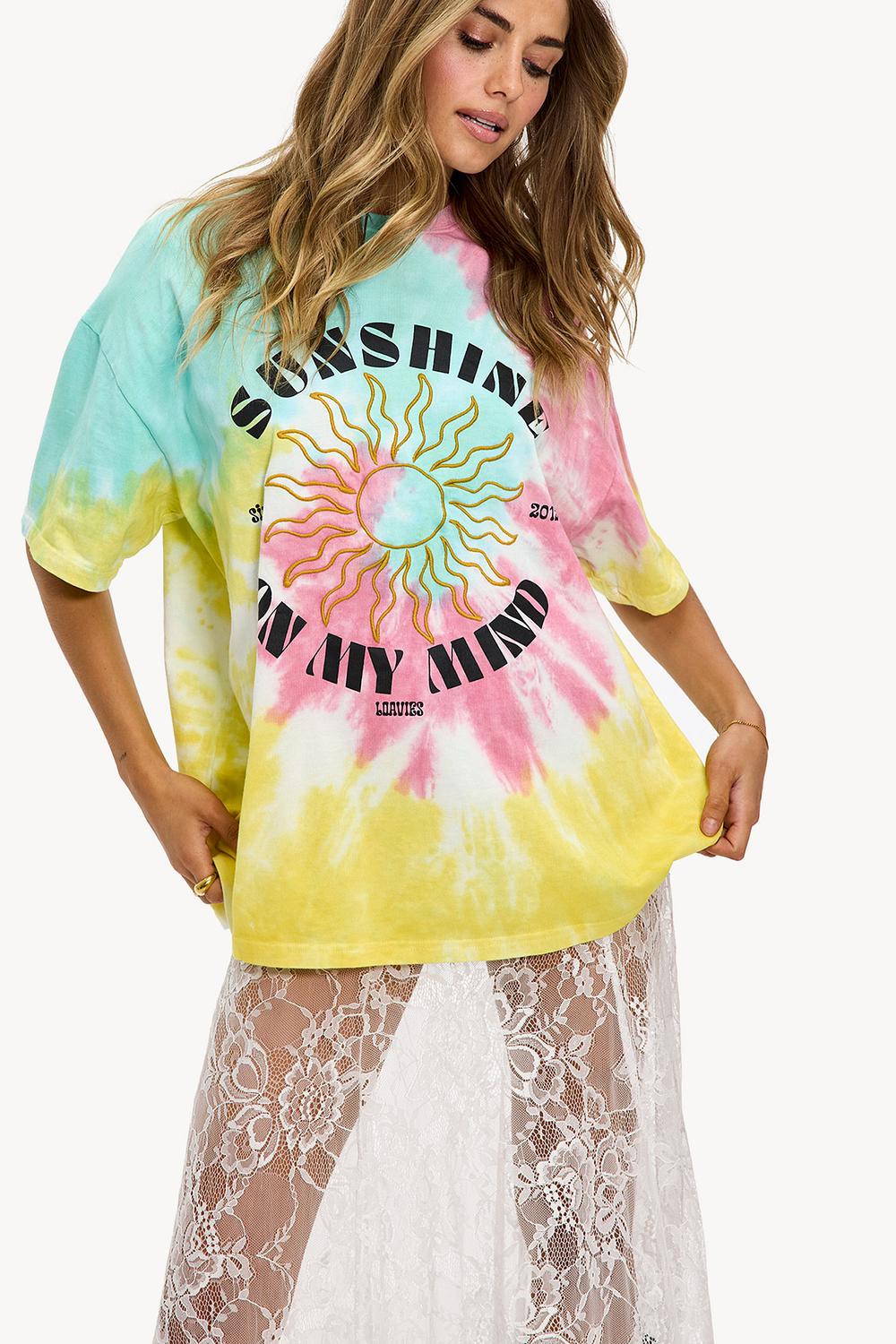 Meerkleurige tie-dye it-shirt