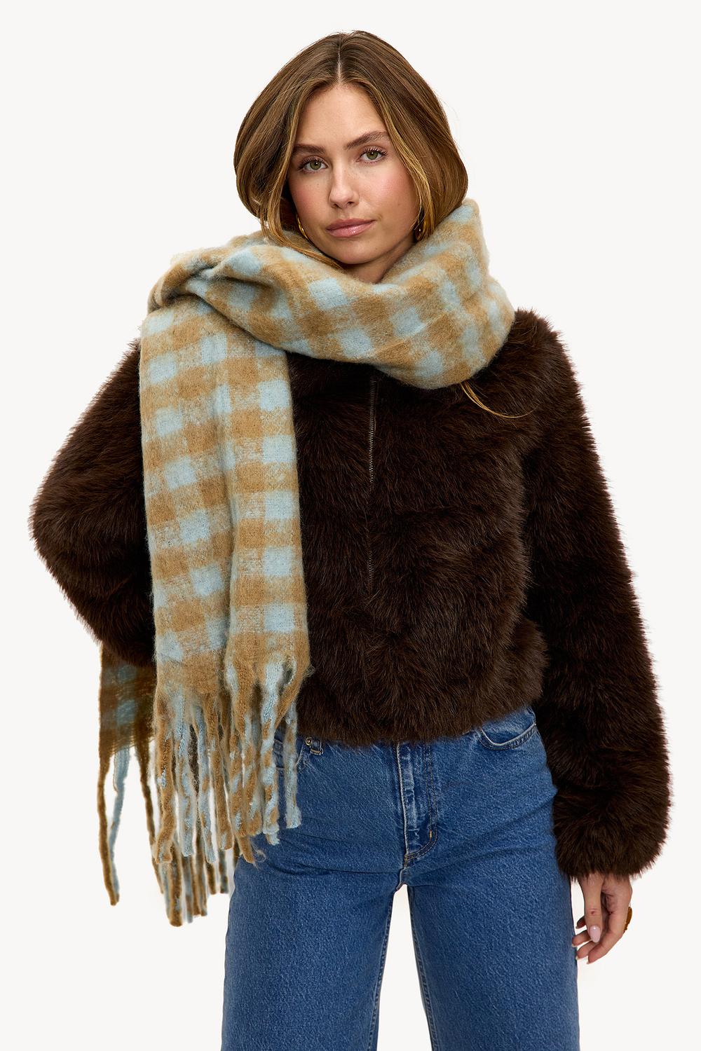 Browns scarf with checkered print