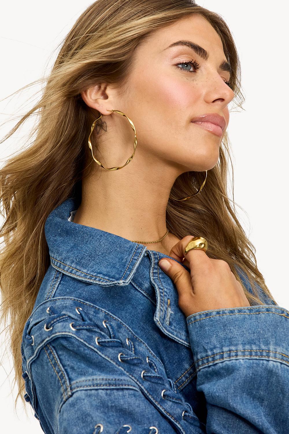Golden hoop earrings