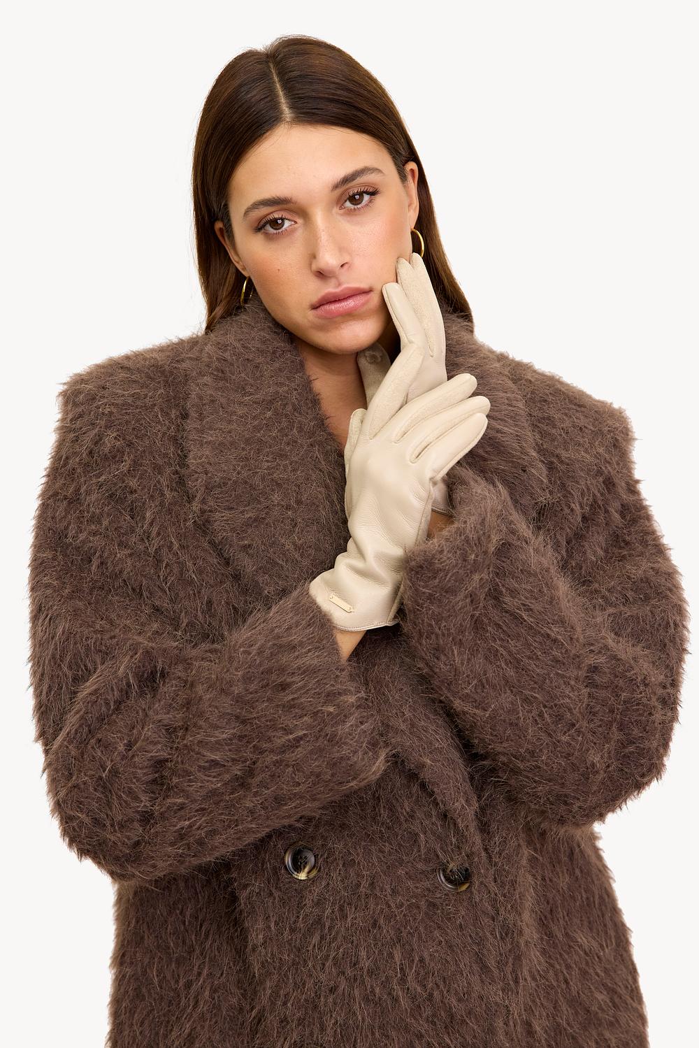 Gants en PU beige