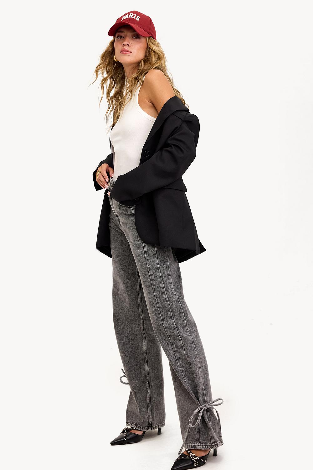 Vaqueros rectos denim gris