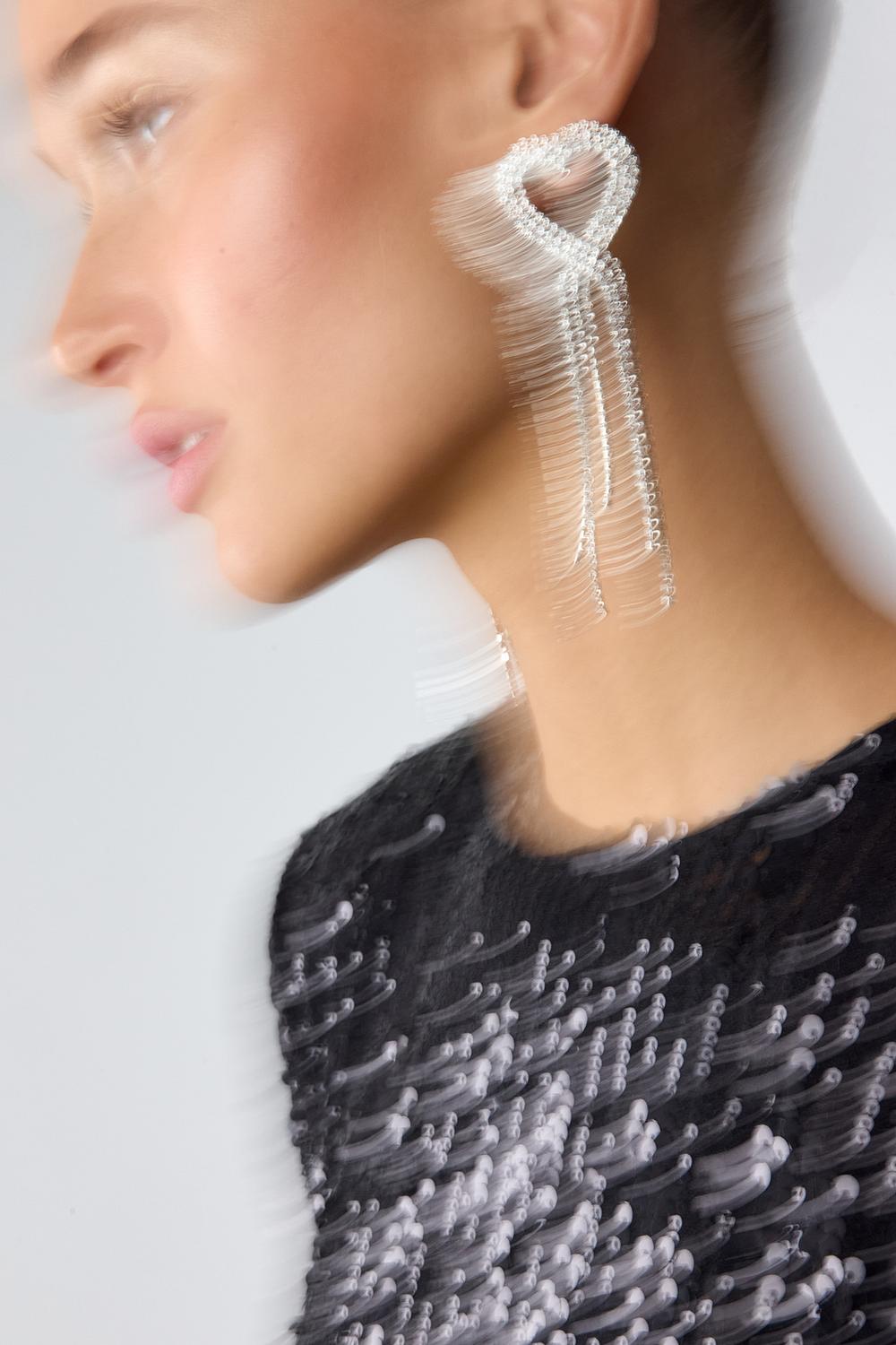 Boucles d'oreilles en argent avec strass