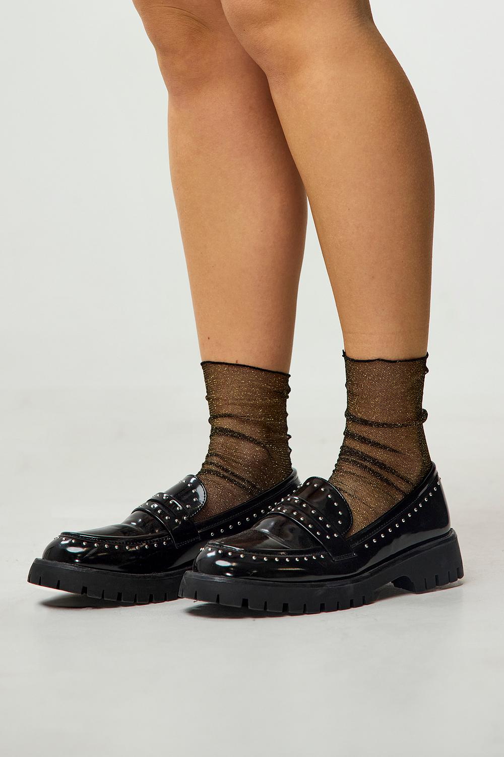 Chaussettes noires avec paillettes