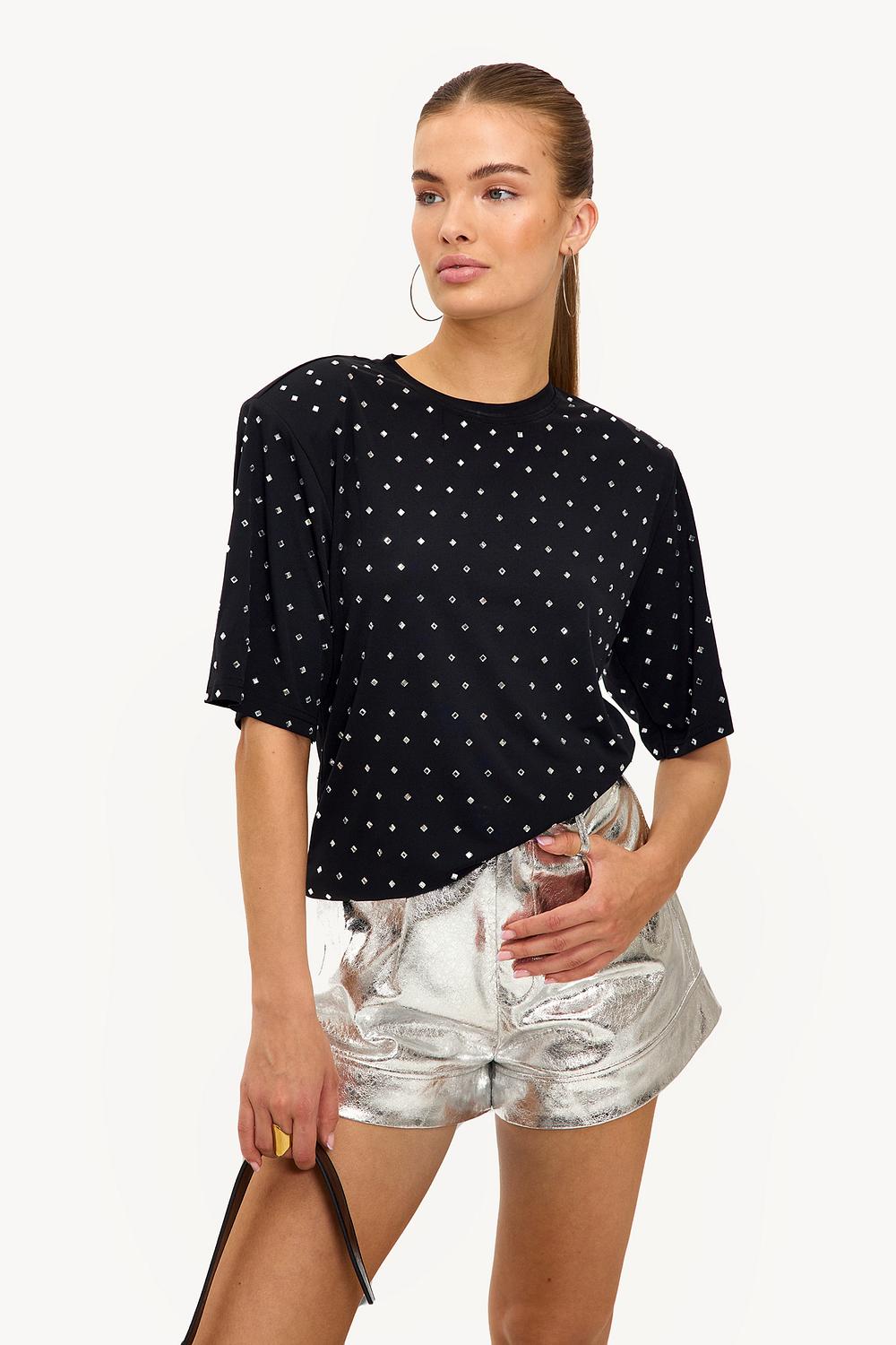 Zwarte top met studs