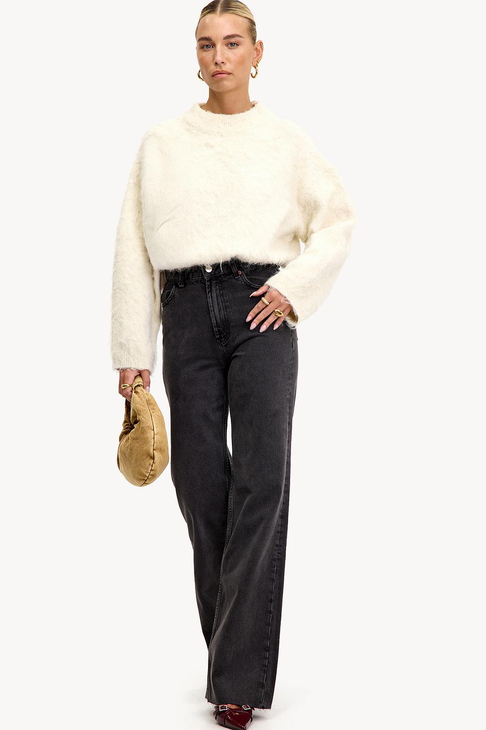 Jean droit haut de Grijze