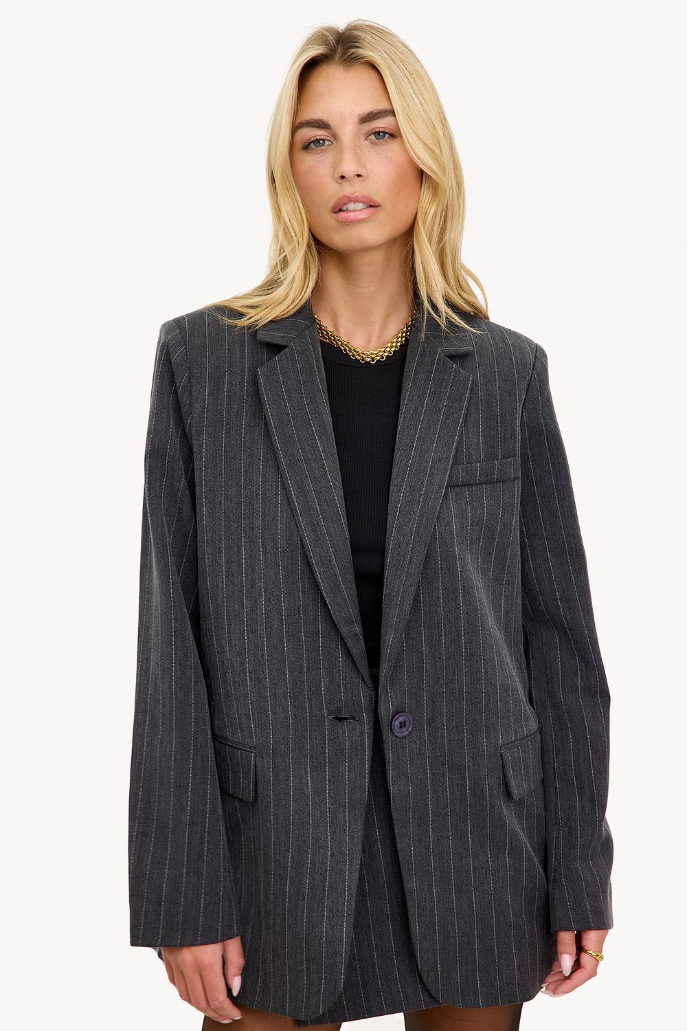 Blazer gris à rayures