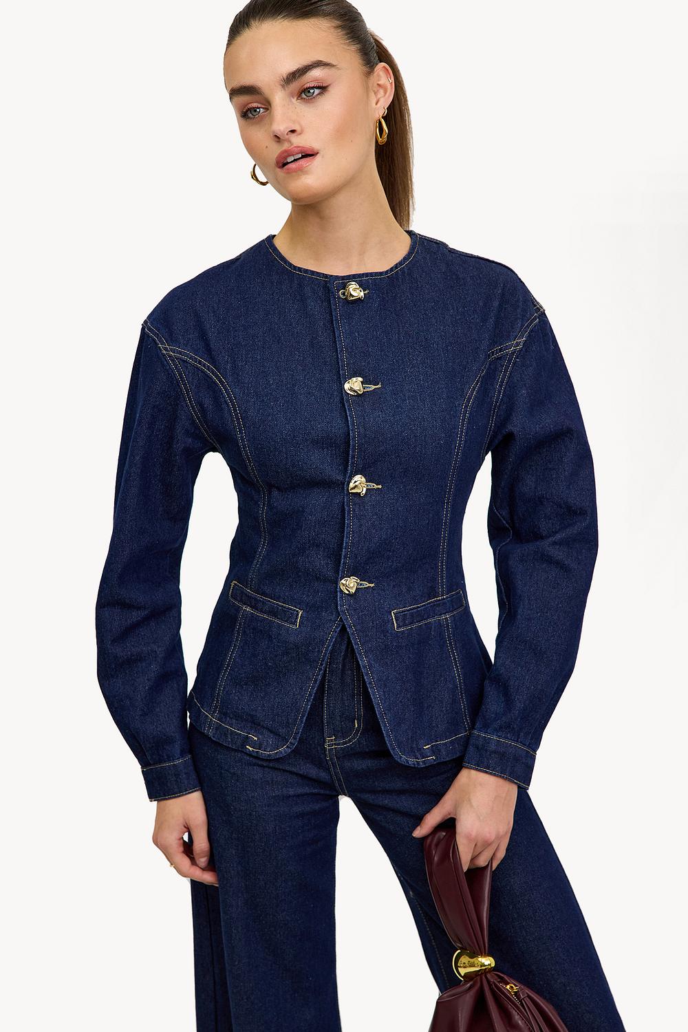 Veste en jean bleu