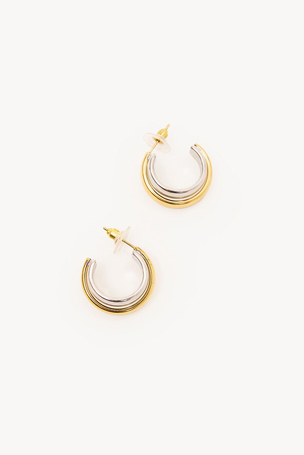 Boucles d'oreilles bicolores