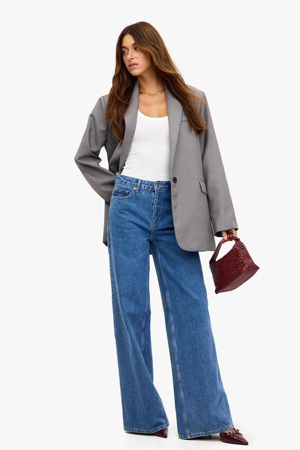 Blauwe wide leg jeans