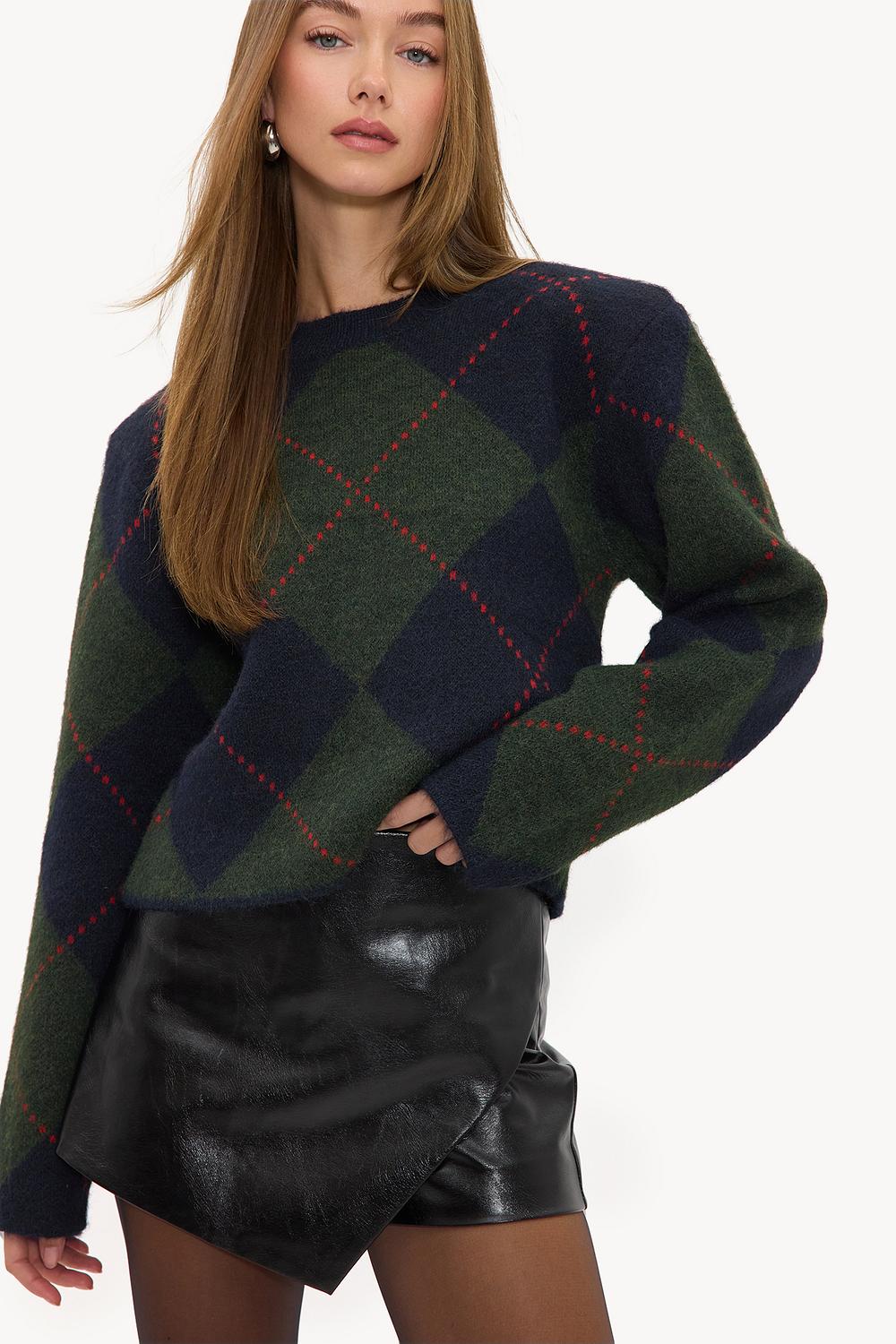 Black PU skort