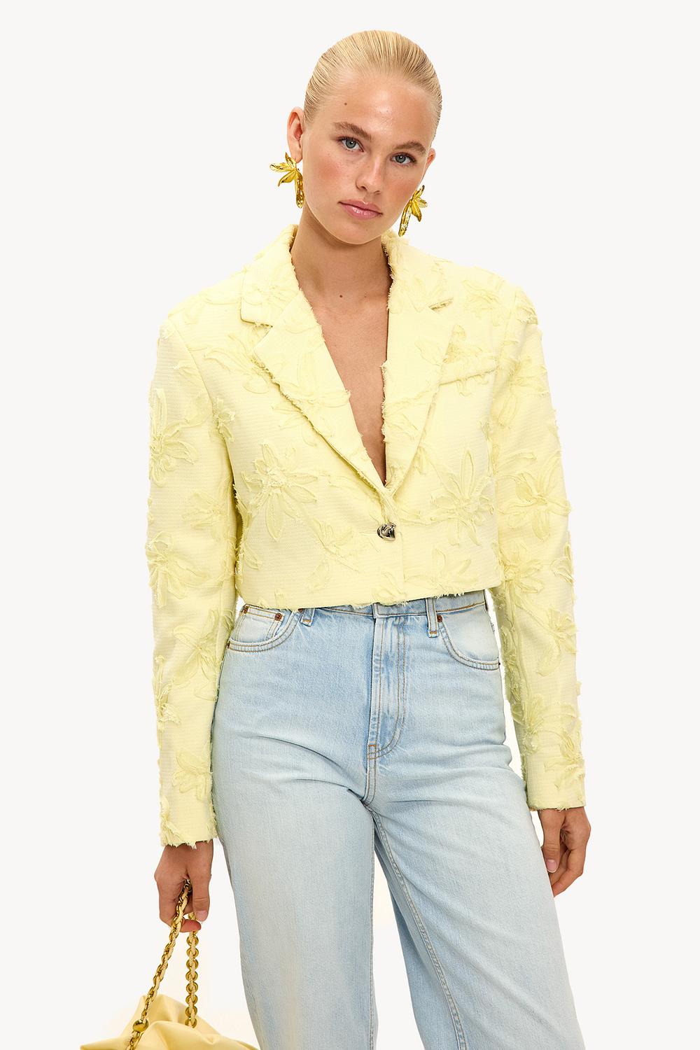 Gele cropped blazer