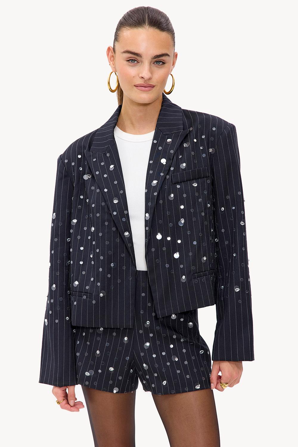 Dark blue blazer with sequins
