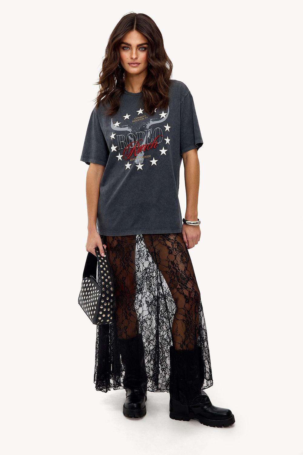 Black lace skirt