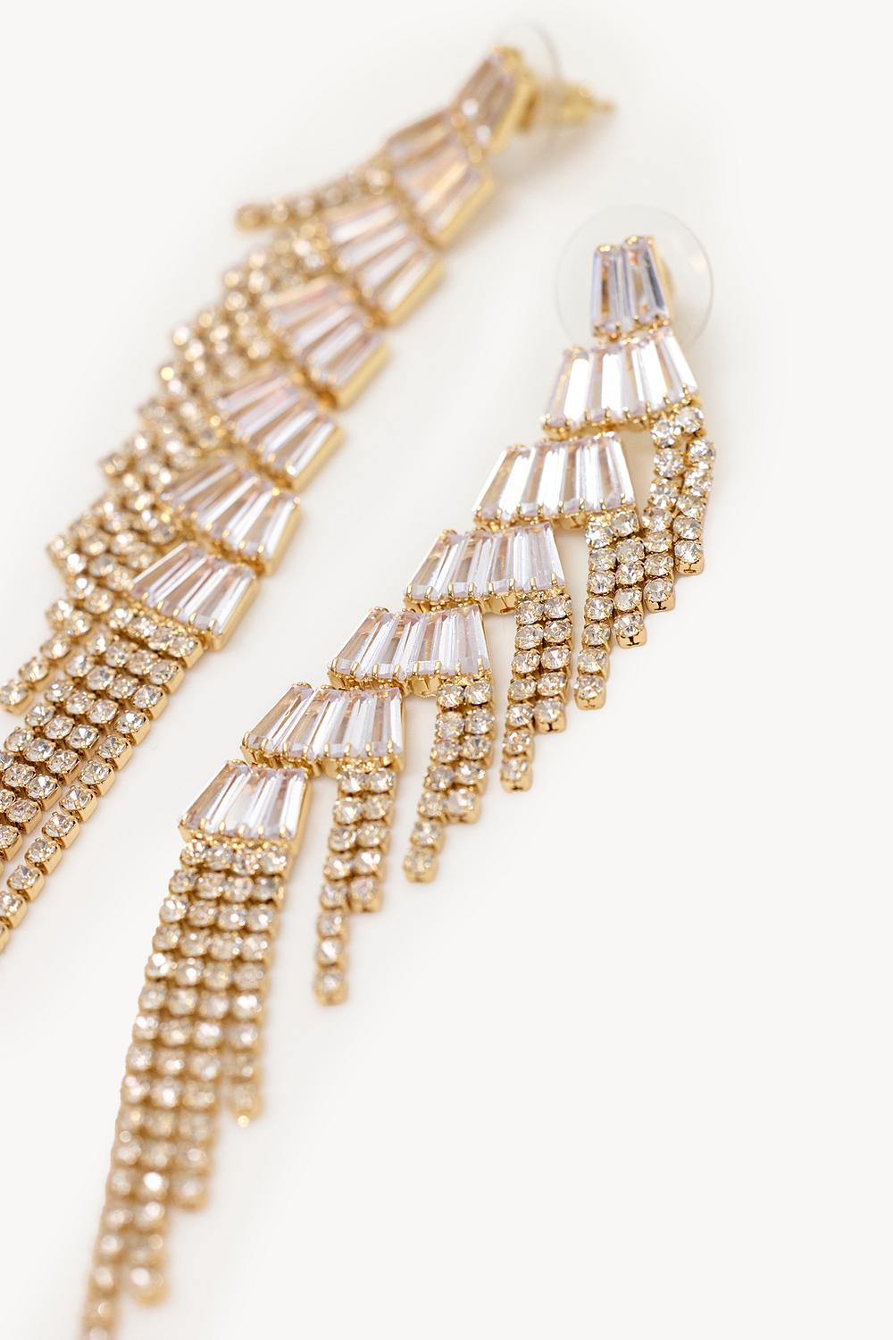 Boucles d'oreilles or avec strass
