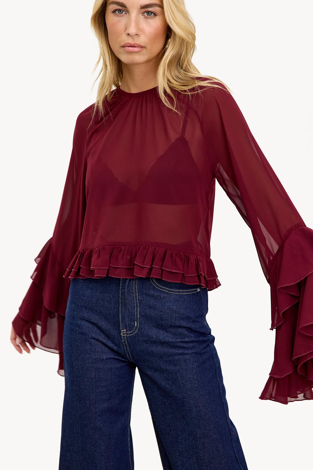 Blusa burdeos