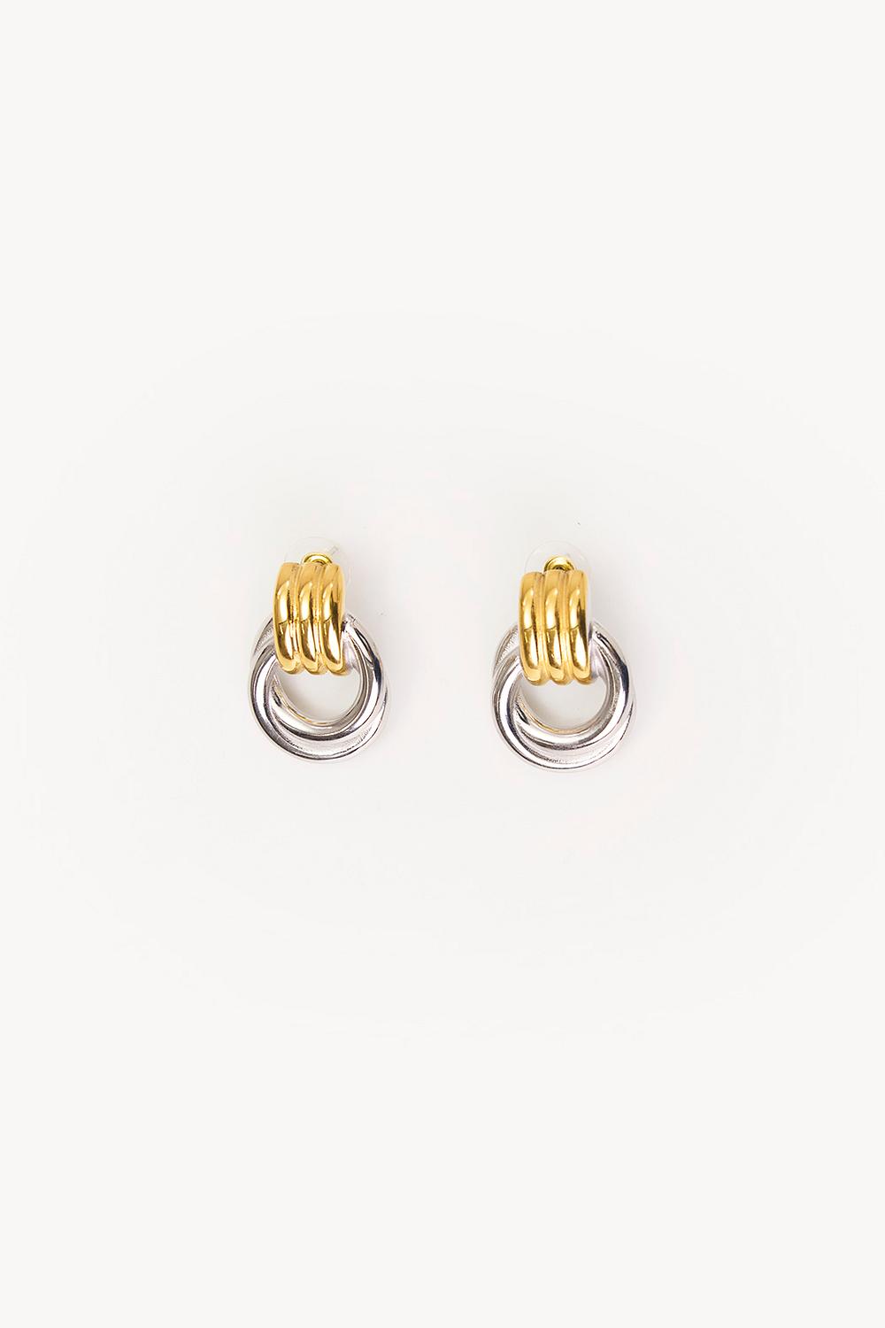 Boucles d'oreilles bicolores