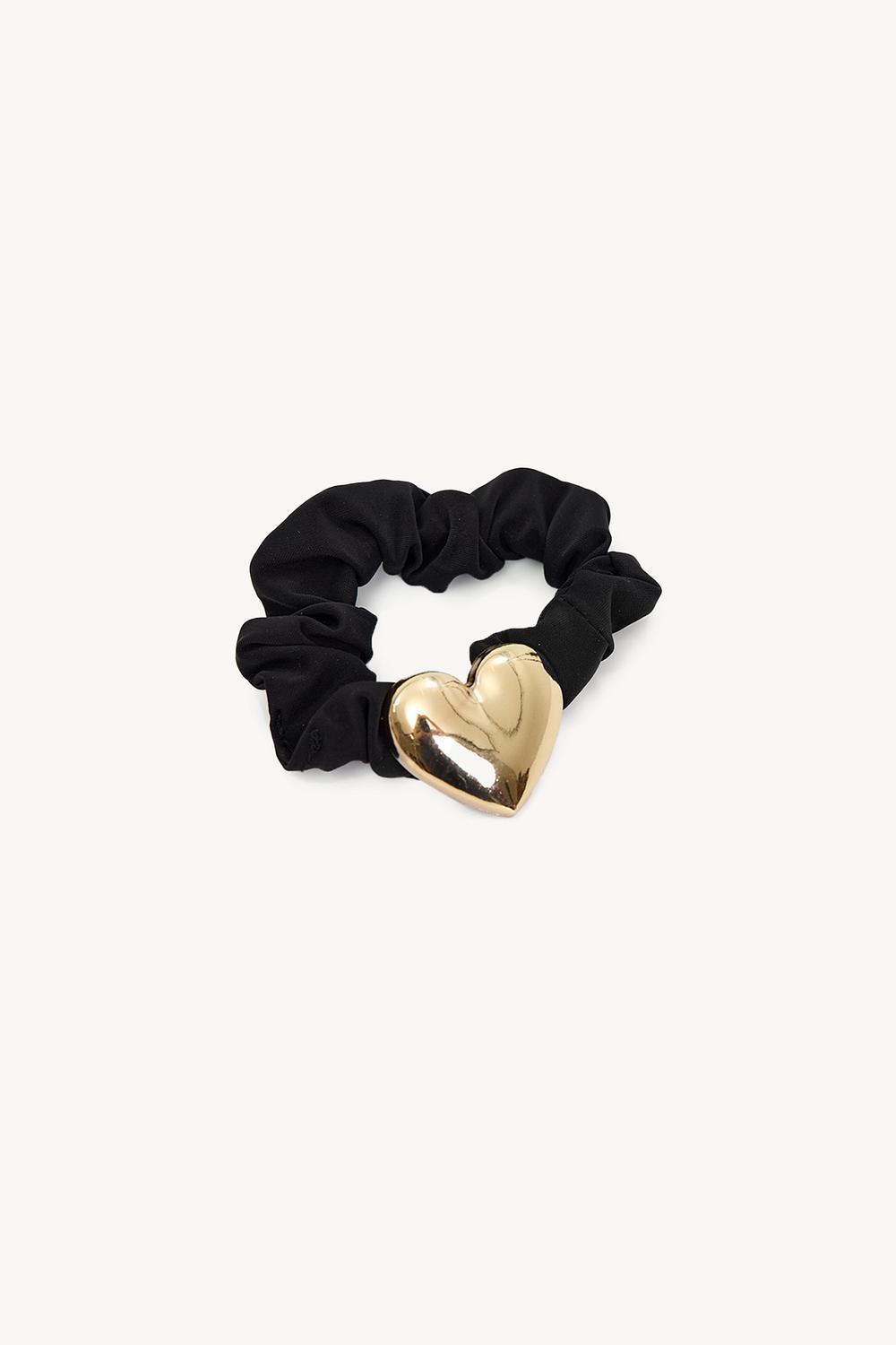 Chouchou noir avec cœur