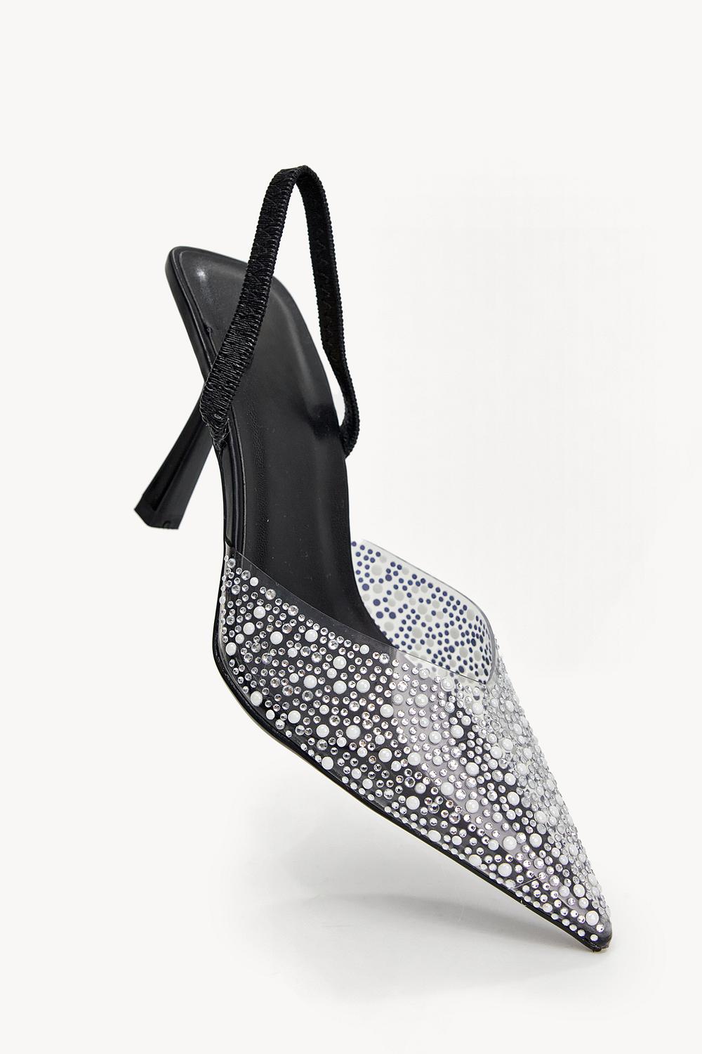 Talons noirs avec strass