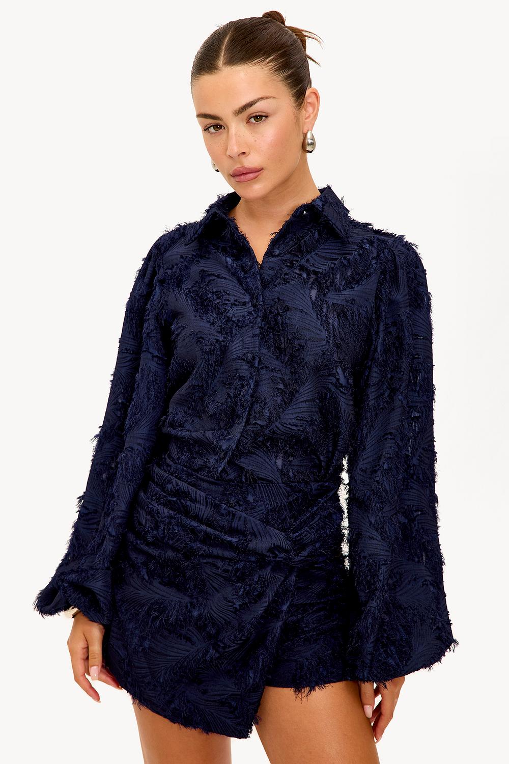 Donkerblauwe blouse