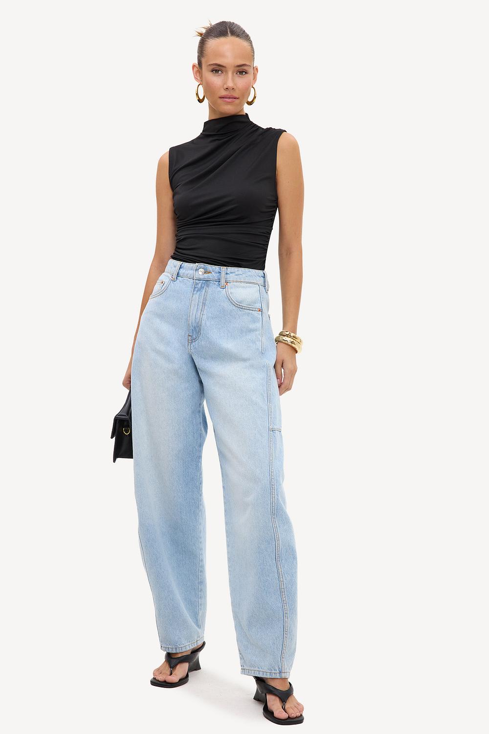 Black draped top